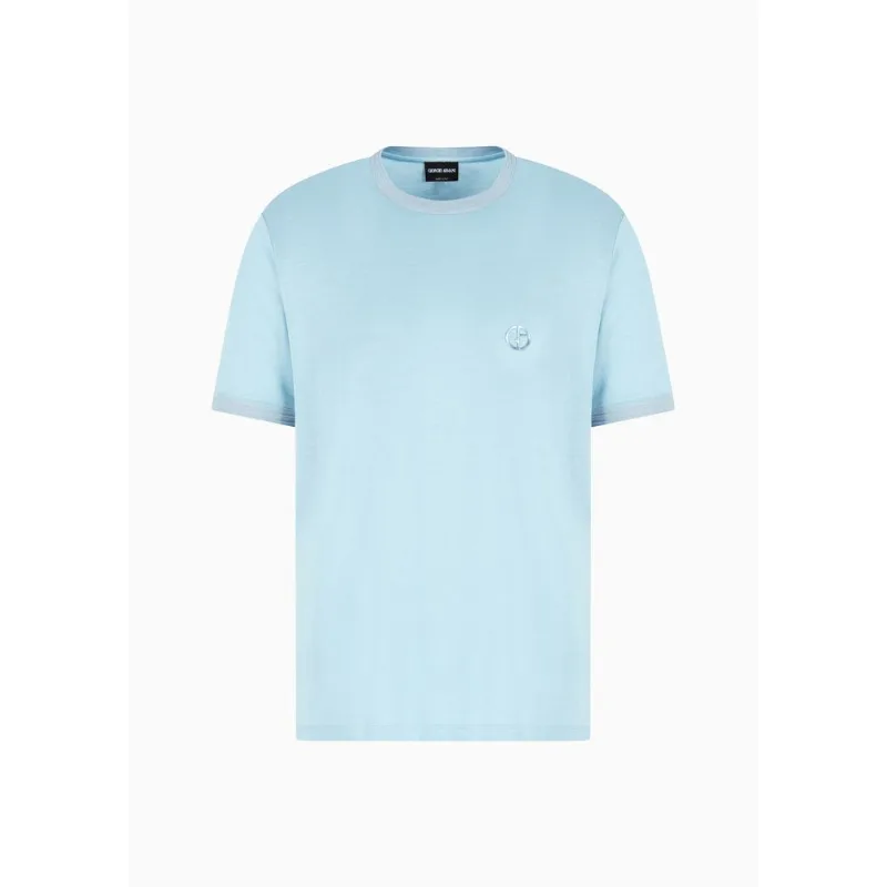 Camiseta de Seda e Linho Aquamarine - 48 IT - 42 BR