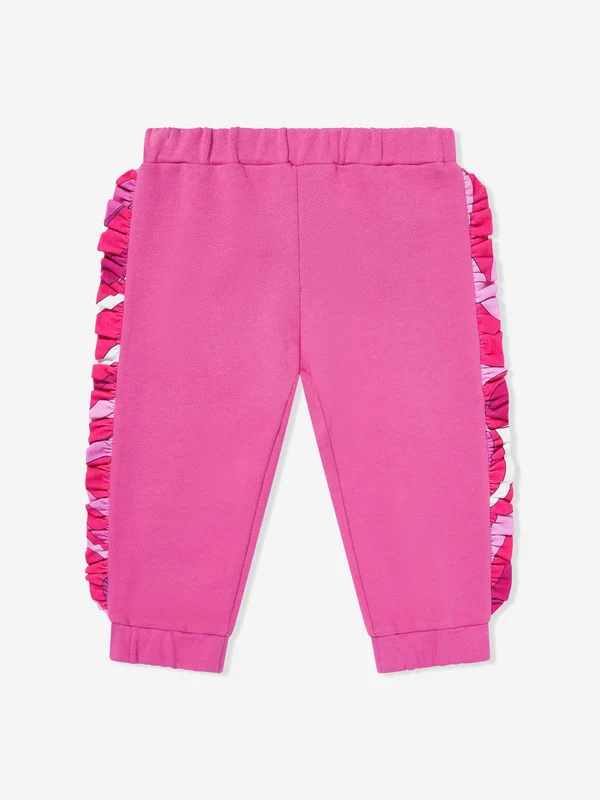 PUCCI Baby Girls Ruffle Trim Joggers in Pink Pink / 24 months