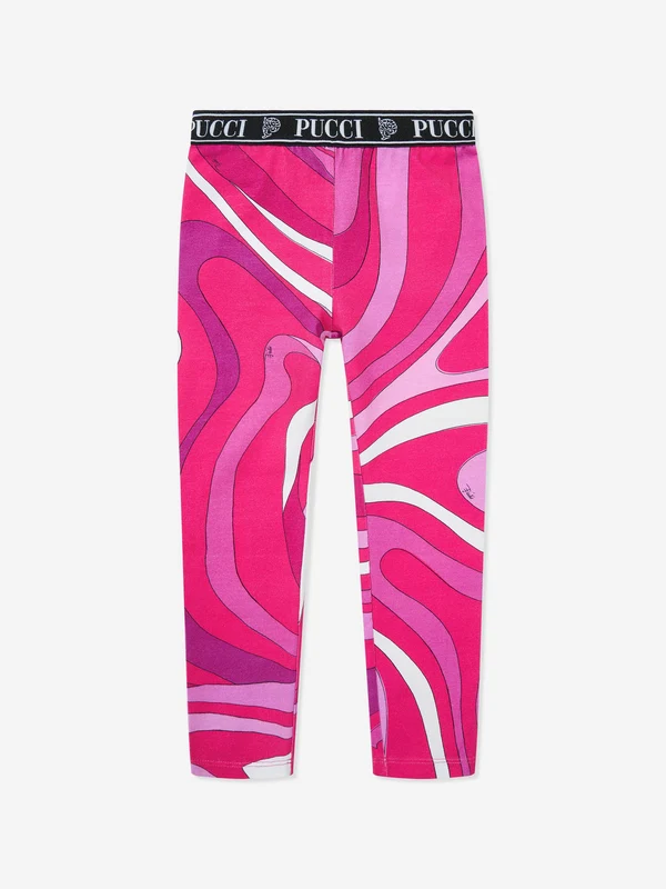 PUCCI Girls Iride Print Leggings in Pink Pink / 12 Yrs