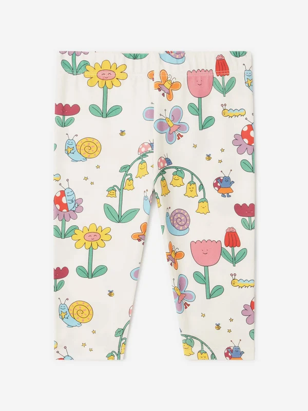 Stella McCartney Baby Girls Flowers and Bug Leggings in Ivory Ivory / 9 Mths