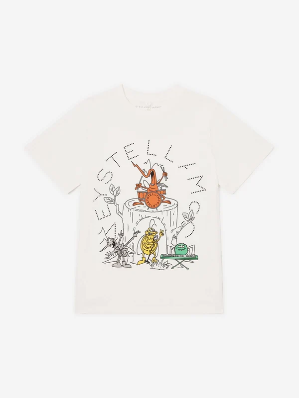 Stella McCartney Boys Bug Band T-Shirt in Ivory Ivory / 3 Yrs