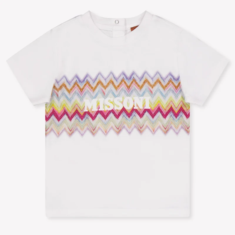 Missoni Baby Meisjes T-Shirt In Wit 12 Maanden