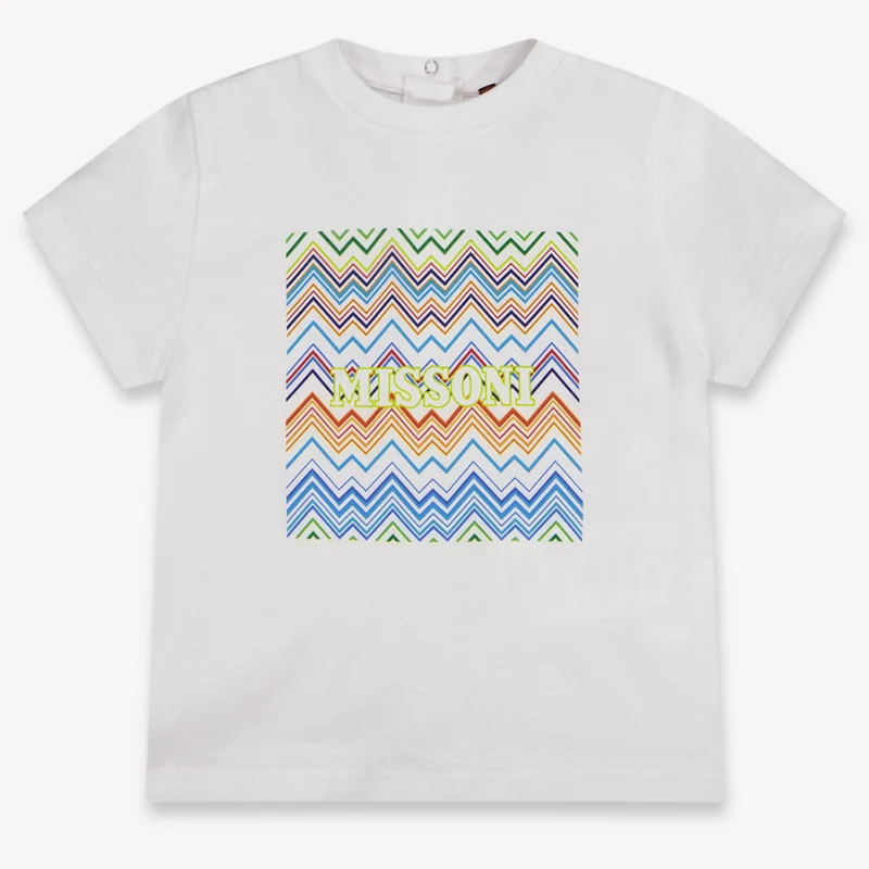 Missoni Baby Jongens T-Shirt In Wit 36 Maanden