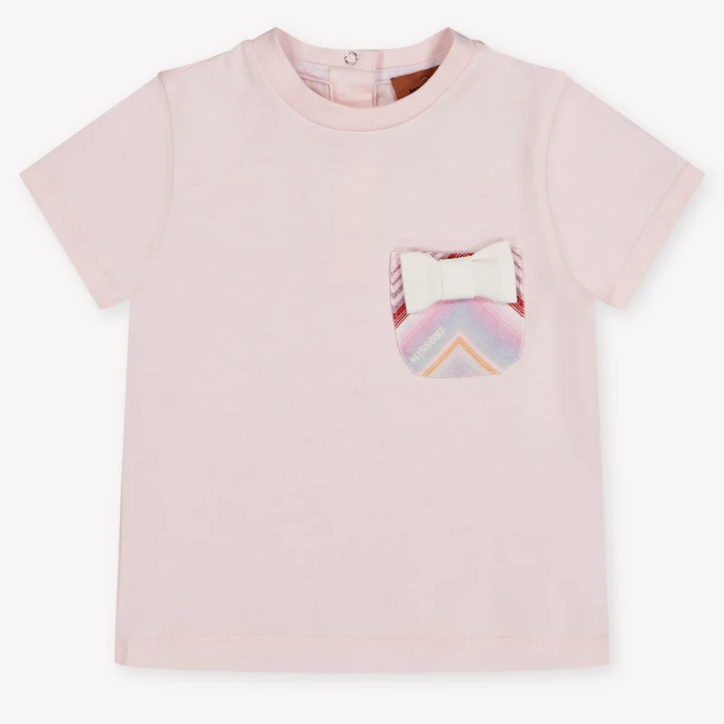 Missoni Baby Meisjes T-Shirt In Licht Roze 18 Maanden