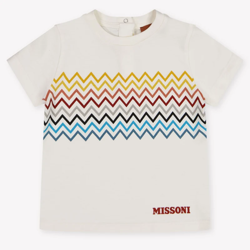 Missoni Baby Jongens T-Shirt In Off White 18 Maanden