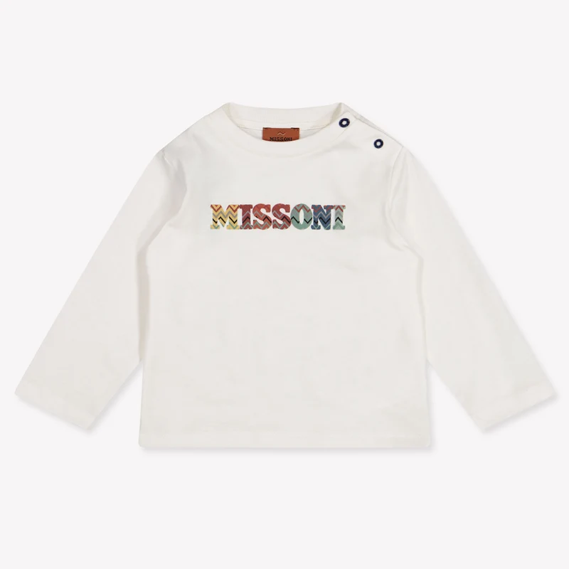 Missoni Baby Jongens T-Shirt In Off White 9 Maanden