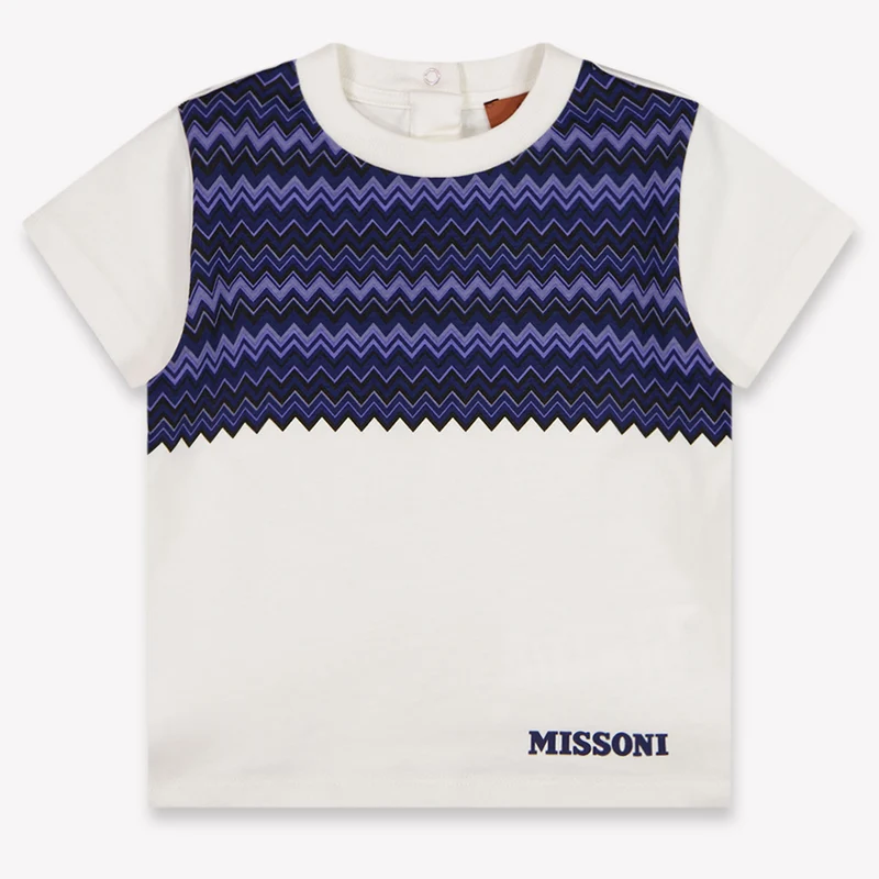 Missoni Baby Jongens T-Shirt In Off White 24 Maanden