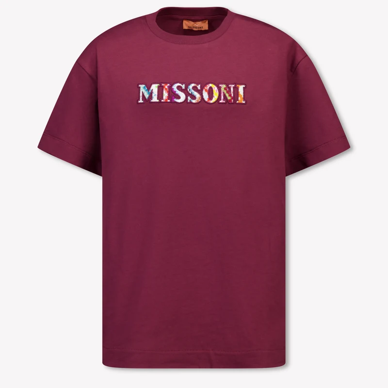 Missoni Kinder Meisjes T-Shirt In Bordeaux 14 Jaar