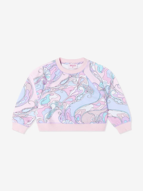 PUCCI Girls Orchidee Print Sweatshirt in Pink Pink / 10 Yrs