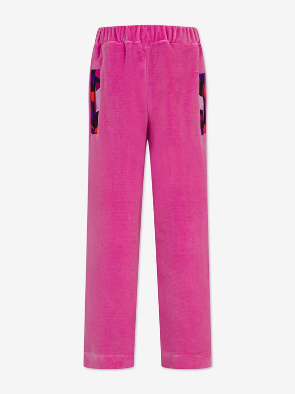 PUCCI Girls Velour Joggers in Pink Pink / 4 Yrs