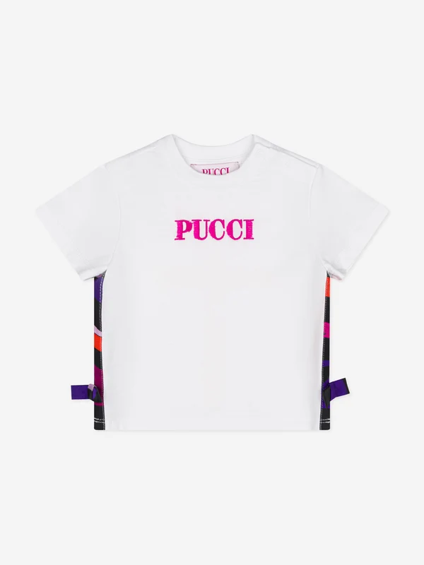 PUCCI Baby Girls Logo T-Shirt in White White / 18 months