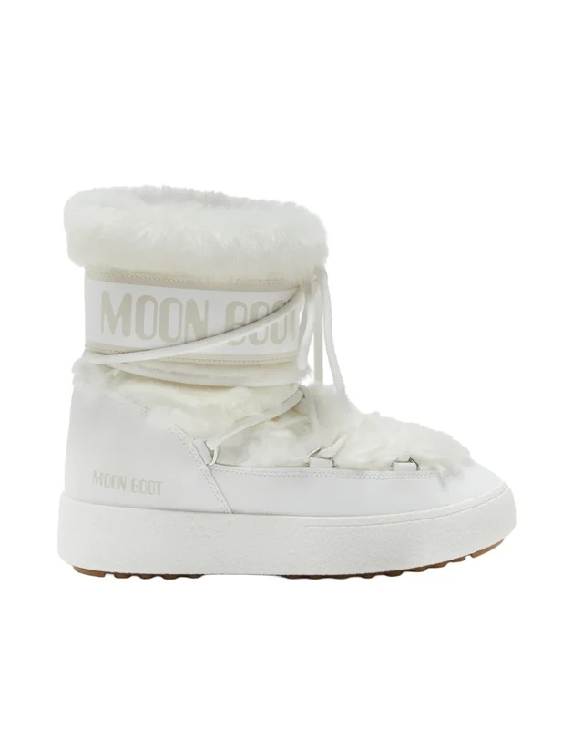 Moon Boot Ltrack White Plush Faux Fur Winter Boots EU 38