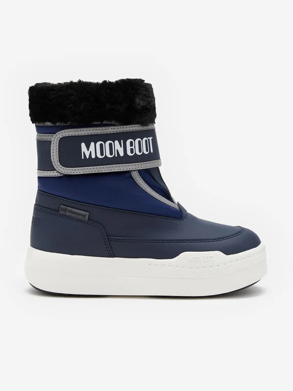 Moon Boot Boys JR Park Strap Boots in Navy Navy / EU 28 UK 10