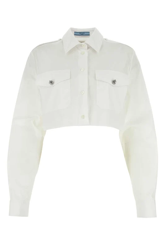 Prada White Poplin Shirt 40