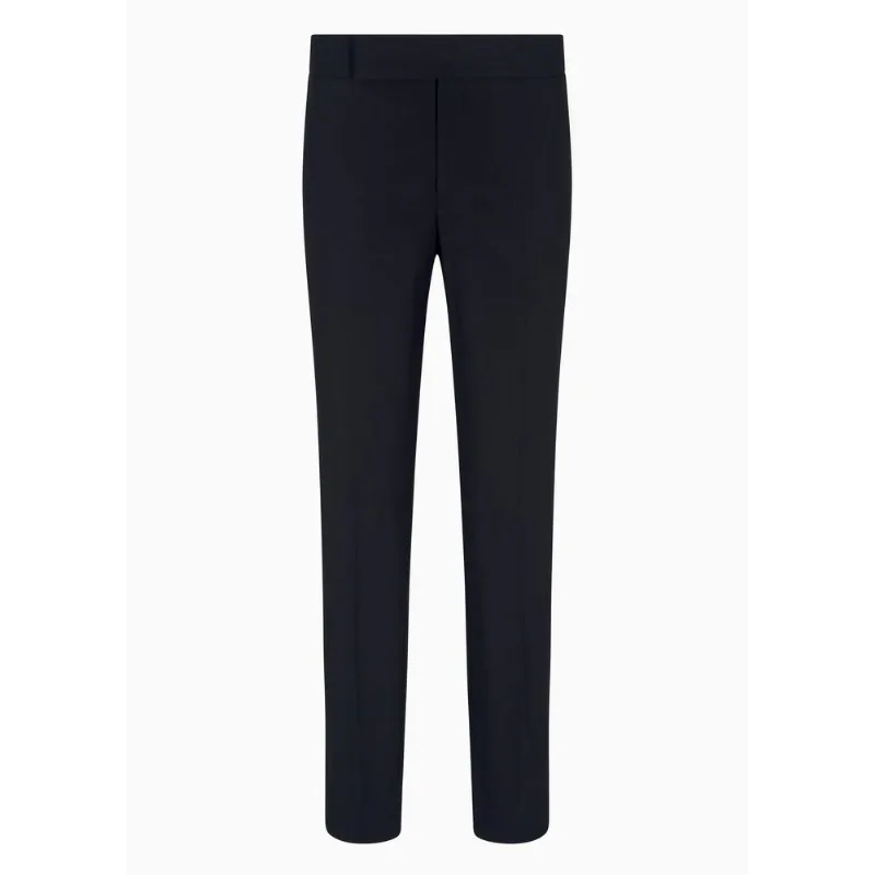 Calça de Crepe de Lã Virgem Azul Escuro - 50 IT - 44 BR