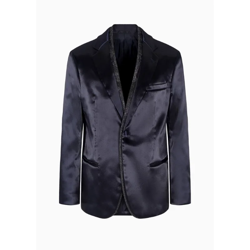 Blazer de Seda Azul Acinzentado - 50 IT - 44 BR