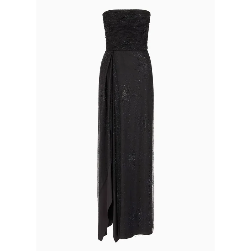 Vestido Longo com Bordado de Strass Estampa/Fantasia - 44 IT - 42 BR