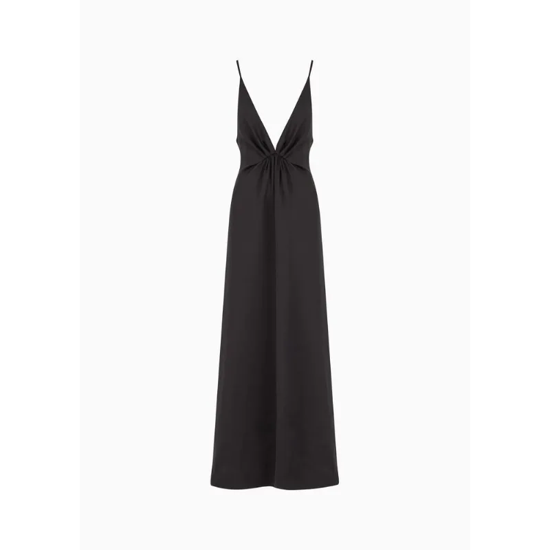 Vestido Longo de Seda Preto - 44 IT - 42 BR