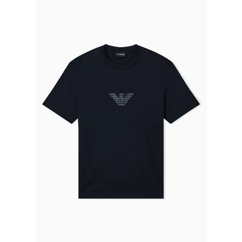 Camiseta Slim Fit em Pima Essential Azul Marinho Águia - M