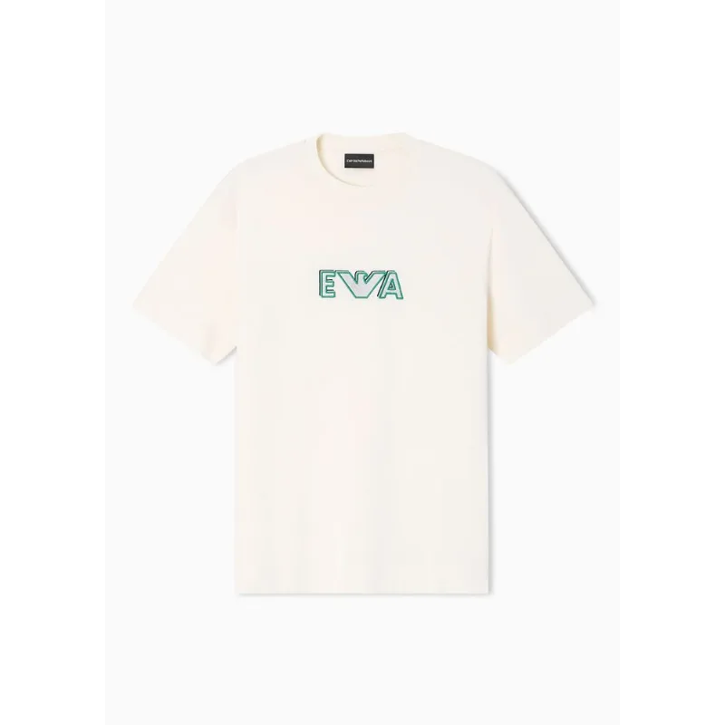Camiseta Regular Fit com Logo Bege - M