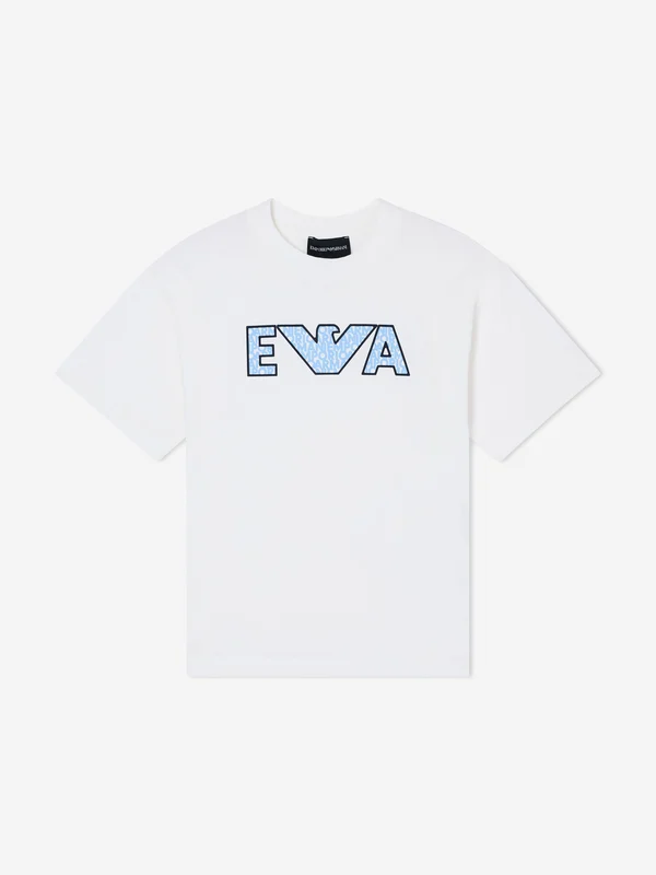 Emporio Armani Boys Logo T-Shirt in White White / 6 Yrs