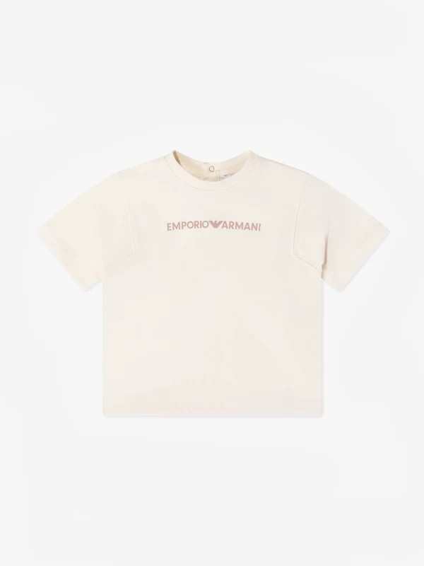 Emporio Armani Baby Boys Logo T-Shirt in Ivory Ivory / 24 months