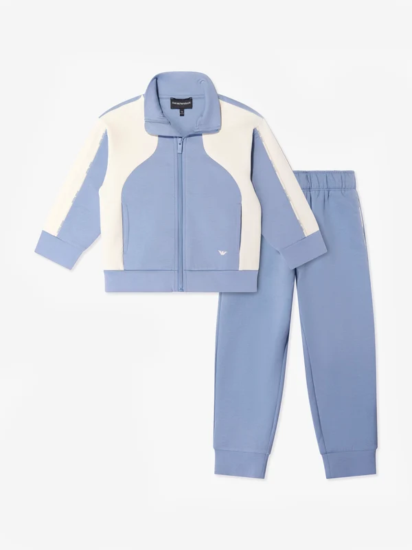 Emporio Armani Boys Colourblock Tracksuit in Blue Blue / 4 Yrs
