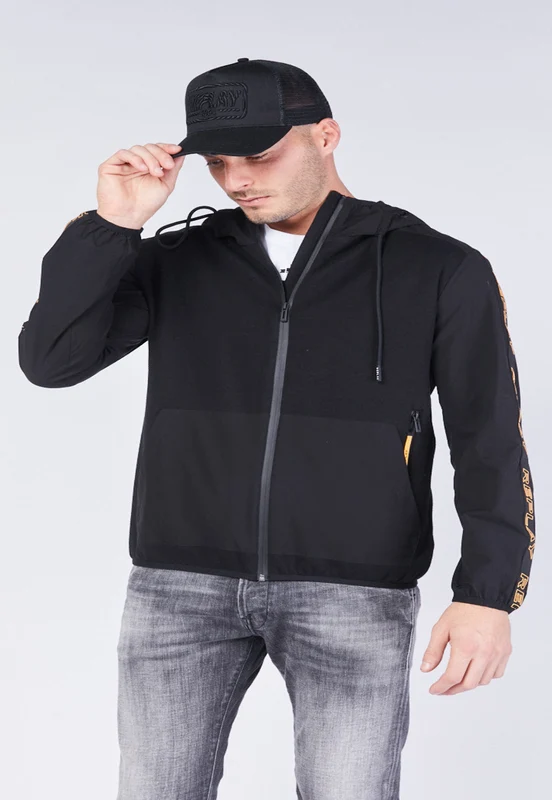 ג׳קט קפוצ׳ון לגברים בצבע שחור BLACK / M