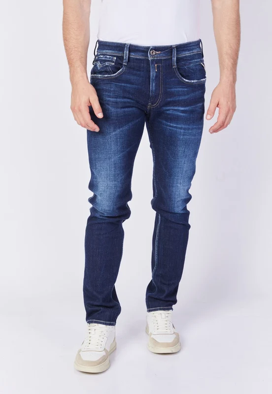 מכנסי ג'ינס בגזרה ישרה גברים BLUE / 34