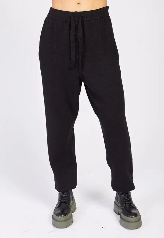 מכנסי טרנינג סרוגים נשים BLACK / XXS