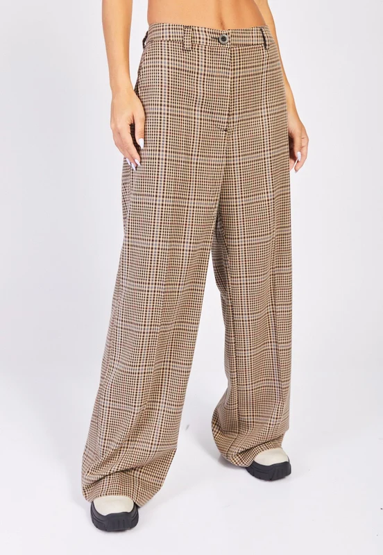 מכנסיים מחוייטים משבצות נשים RED / 29
