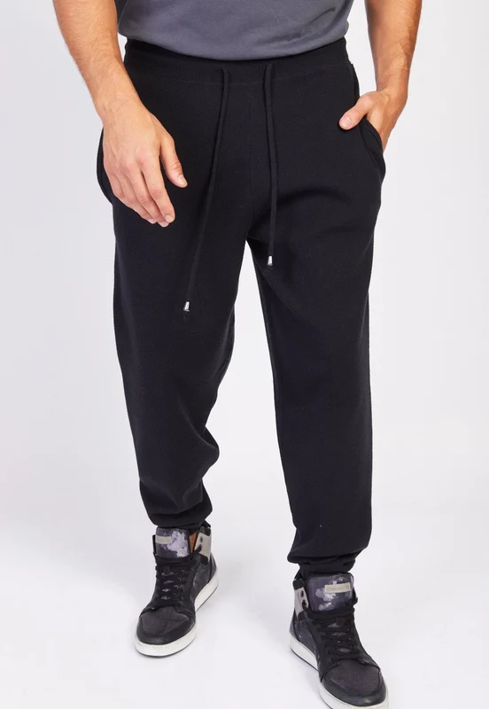 מכנסי טרנינג רחבים גברים BLACK / M