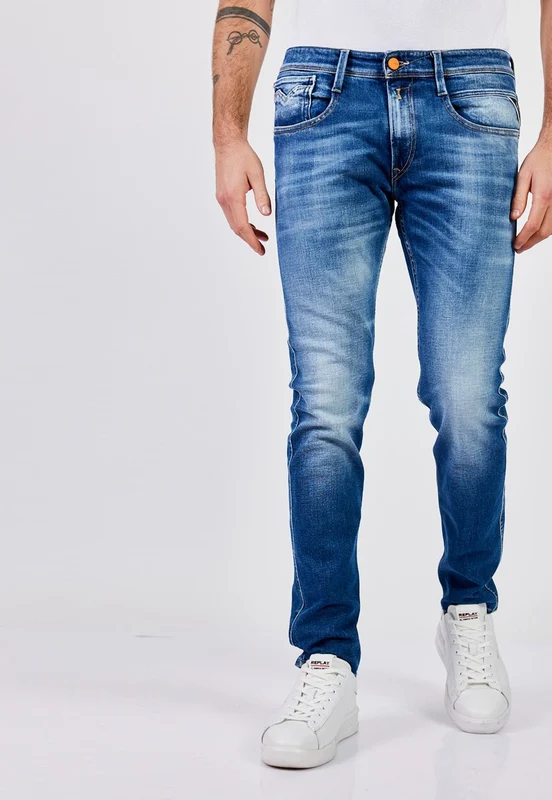 מכנסי ג’ינס Slim Fit ANBASS גברים BLUE / 32