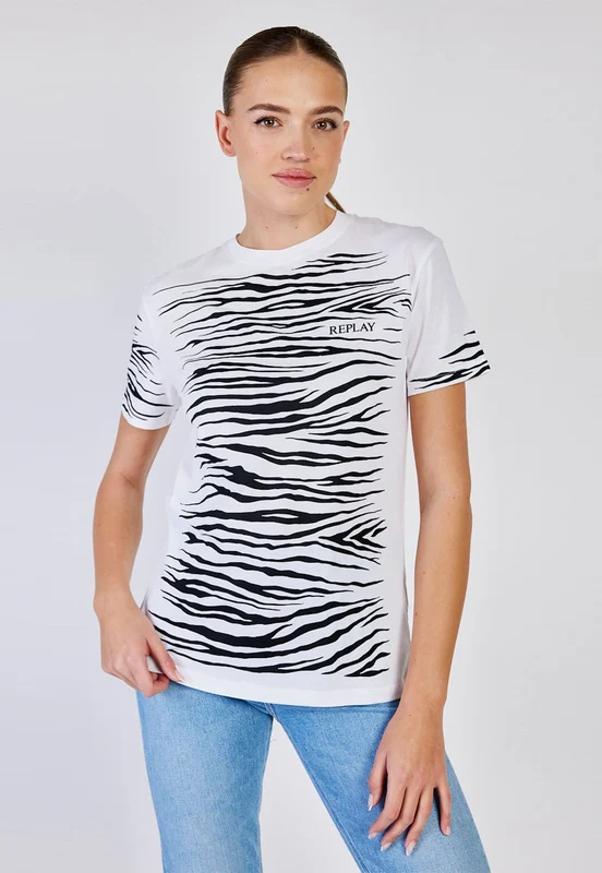 טי שירט קצרה Zebra נשים WHITE / S