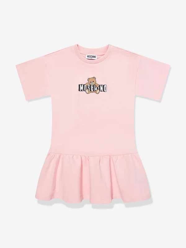 Moschino Girls Teddy Bear Logo Dress in Pink Pink / 6 Yrs