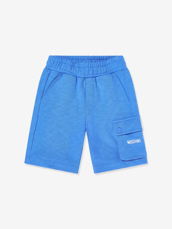Moschino Boys Logo Pocket Shorts in Blue Blue / 14 Yrs
