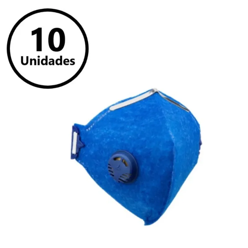 Máscara de Proteção PFF2 Azul C/Válvula (KIT C/10) - Deltaplus