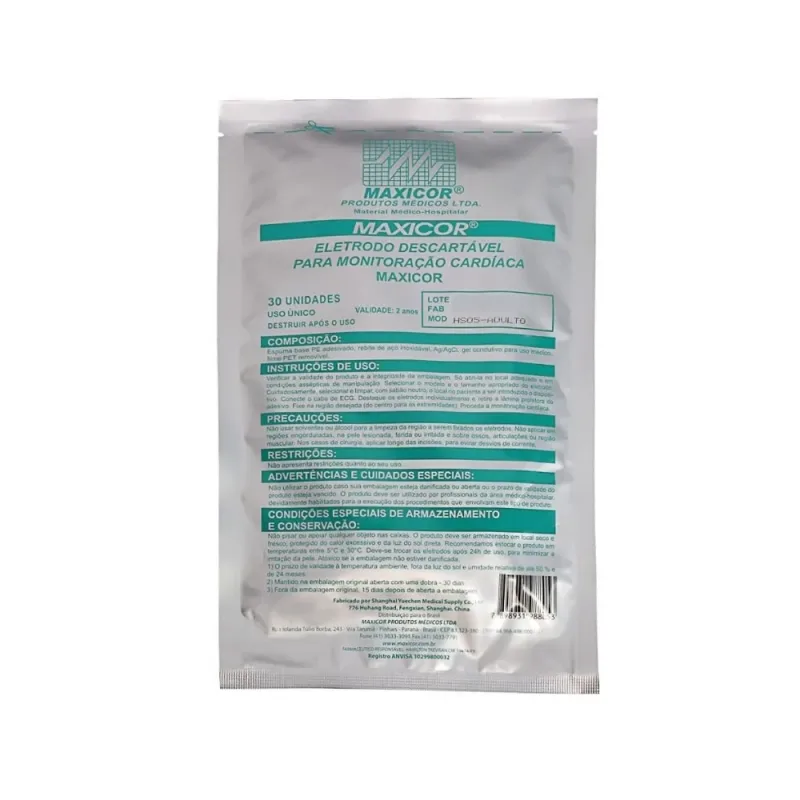 Eletrodo ECG Adulto (Pcte com 2100 Unds) - Maxicor
