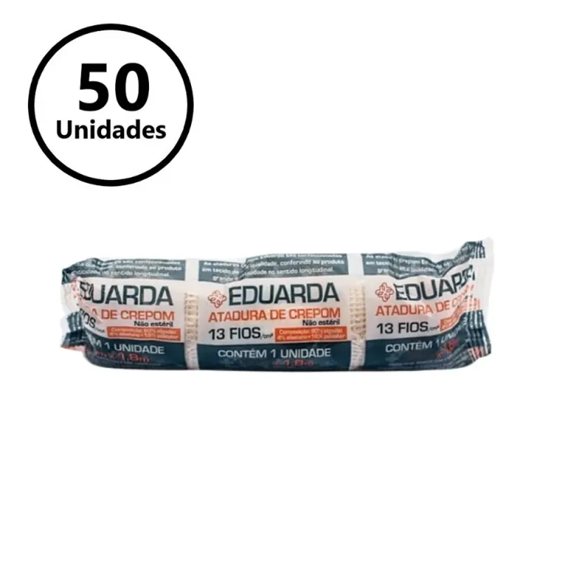 Atadura de Crepom 10X1,80 MT 13F C/50 Eduarda - America Medical