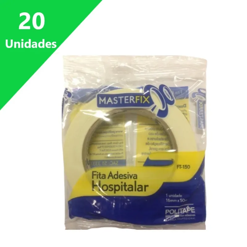 Fita Adesiva Hospitalar Branca 19MM X 50M (KIT C/20) - Masterfix