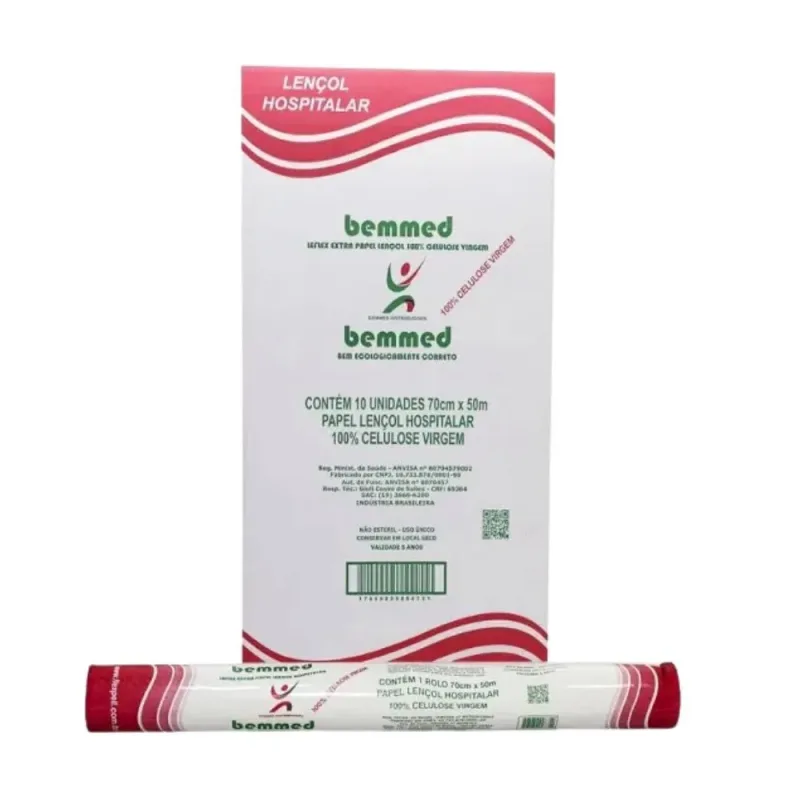Papel Lencol 70 X 50 Leflex-cel 100% Celulose (C/10 UND) - BEM MED
