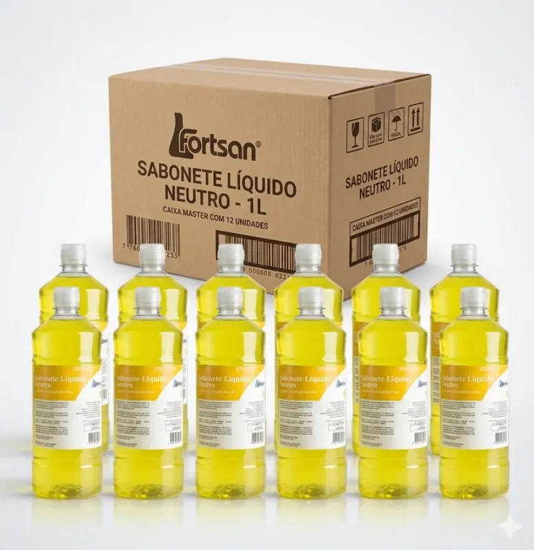 Sabonete Líquido Neutro 1L (CX C/12 UND) - Fortsan