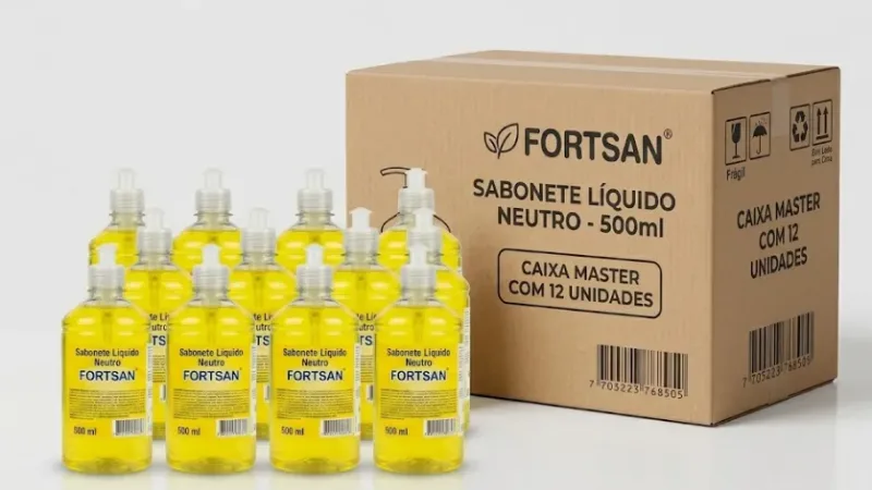 Sabonete Líquido Neutro 500ML (CX C/12 UND) - Fortsan