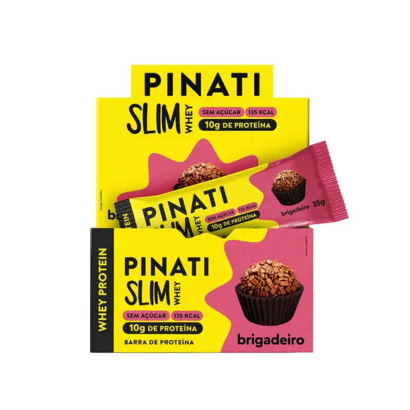 Barra de Proteina Slim Whey Brigadeiro 35G (16 Unidades) - Pinati