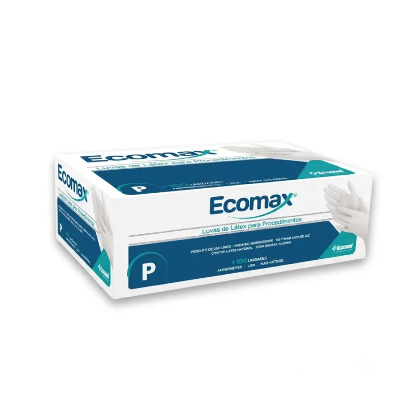 Luva de Procedimento Látex com PÓ (CX C/100 UND) - Ecomax