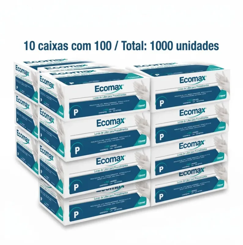 Luva de Procedimento Látex com PÓ (CX C/1000 UND) - Ecomax