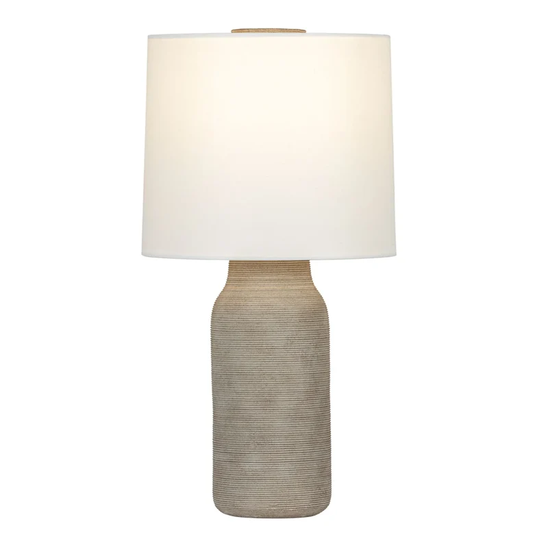 Mitzi Stassi 26.5 in. Table Lamp, Aged Brass & Ceramic Stria Terra