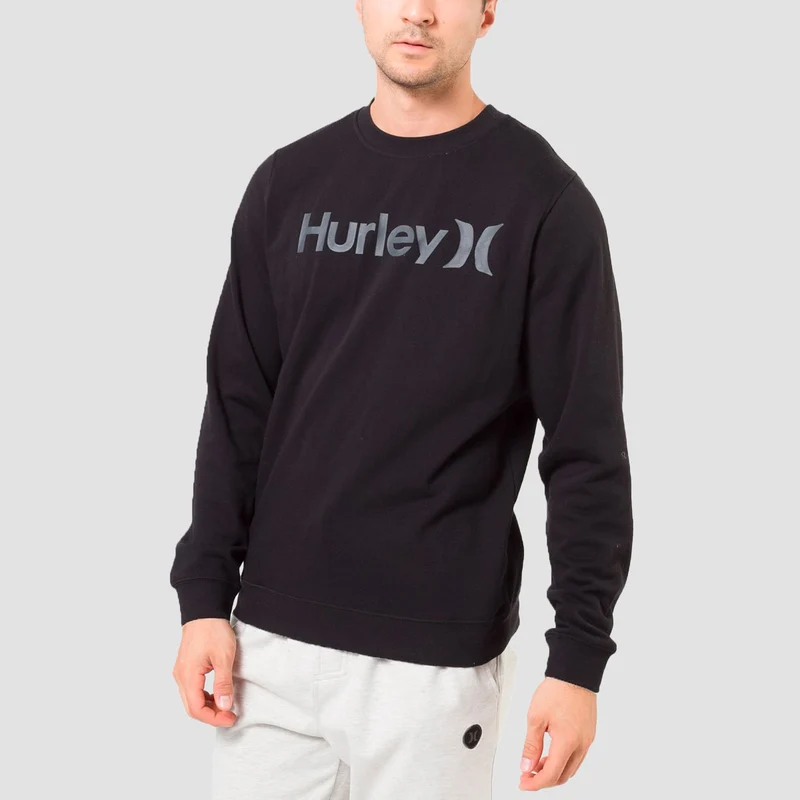 Hurley OAO Solid Crew Sweat Black/Grey Medium / Black/Grey