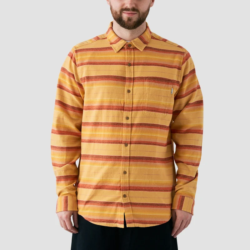 Hurley Portland Organic Flannel Longsleeve Shirt Pebble X-Large / Pebble