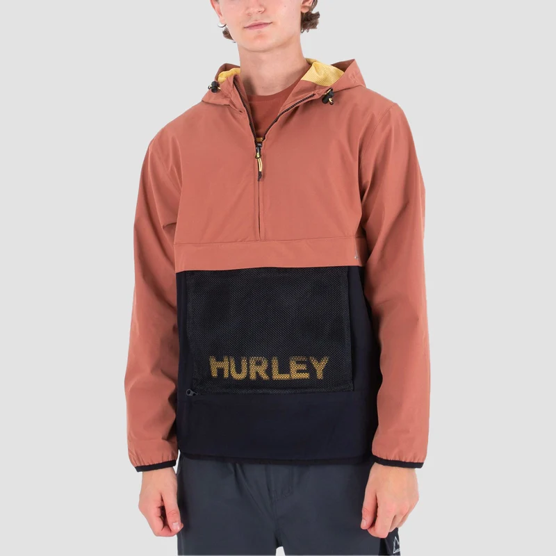 Hurley Phantom+ Packable Anorak Jacket Zion Rust Large / Zion Rust